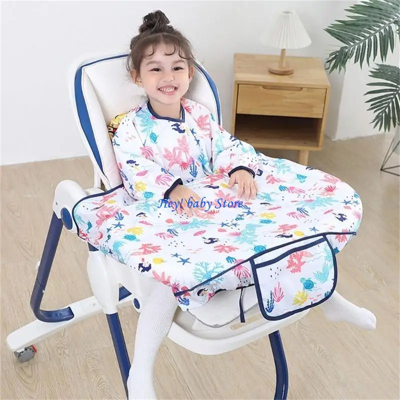 Waterproof Baby Feeding Bib with Sleeves & Table Cover | 6M–4Y