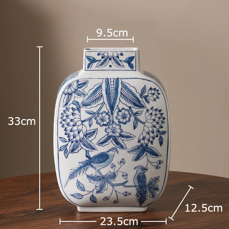Blue & White Porcelain Vase | Tabletop Flower Décor