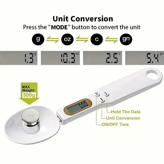 Digital Measuring Spoon with Clear Display - Portable Scale Spoon for Pet Food, Tea, Milk Powder - Kitchen and Dorm Restaurant Peaceful Pleasures Health and Wellness