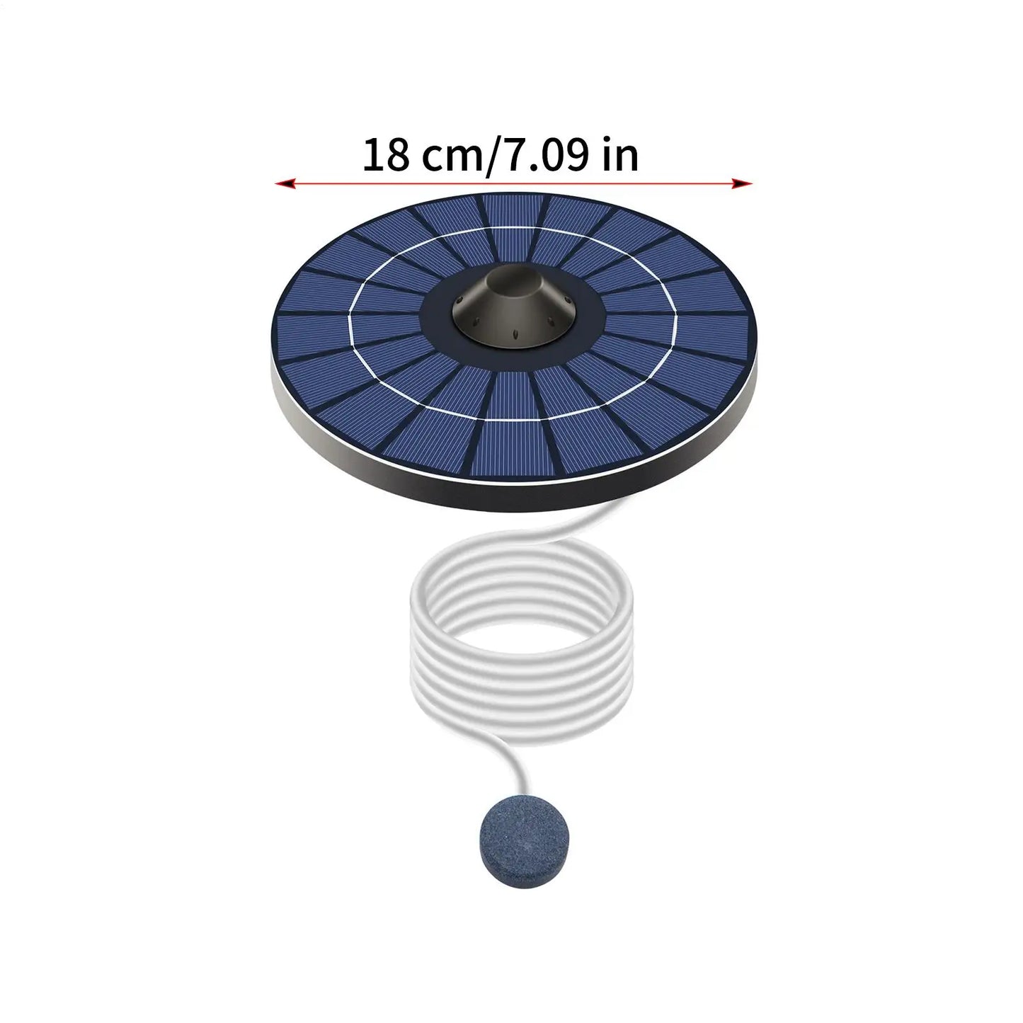2.5W Solar Floating Pond Aerator with Air Hose & Bubble Stone