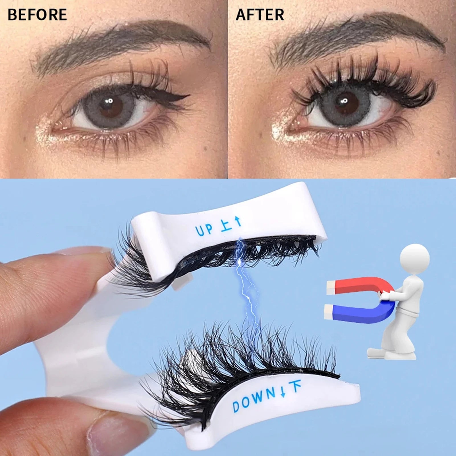 Magnetic Eyelashes Curler V Type Eyelashes Applicator Tweezers Clips Suitable For Beginners In Beauty And Makeup Tools Peaceful Pleasures Health and Wellness