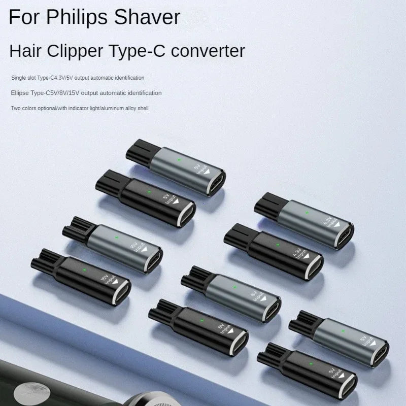 15V HQ8505 Type-C Shaver Adapter for Philips Norelco Trimmer