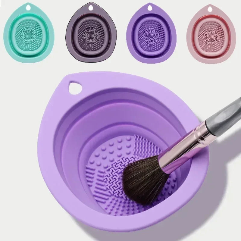 Silicone Makeup Brush Cleaner Foldable Washing Bowl