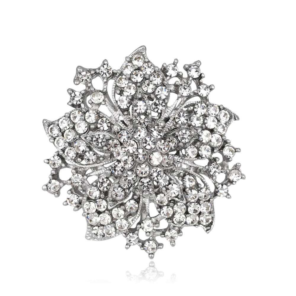 Vintage Flower Shape Brooch Pin Elegant Clothing Accessories Flower Brooch Gift for Women Girls Use Peaceful Pleasures Health and Wellness black Silver