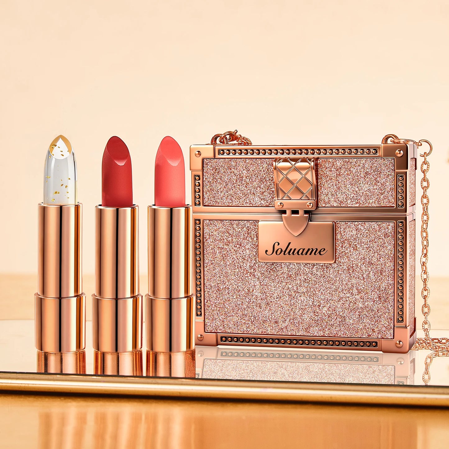 Luxury Matte Light Tri Color Lipstick Set with 3 Shades