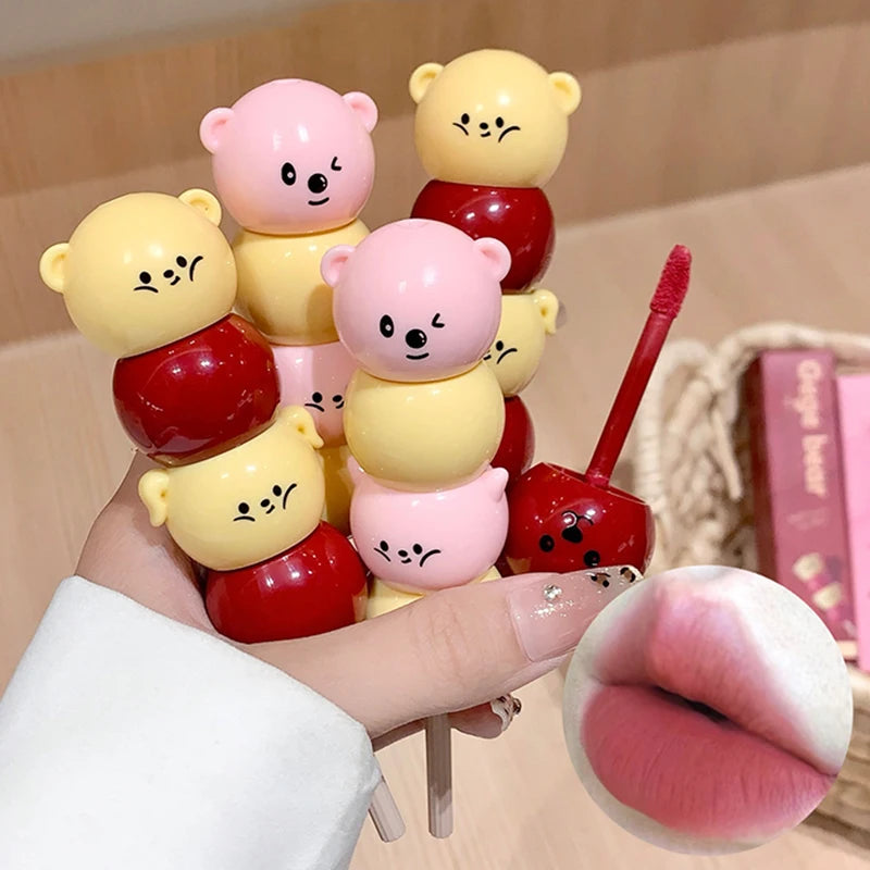 Gege Bear Velvet Matte Lip Mud – Peach Pink Liquid Lipstick