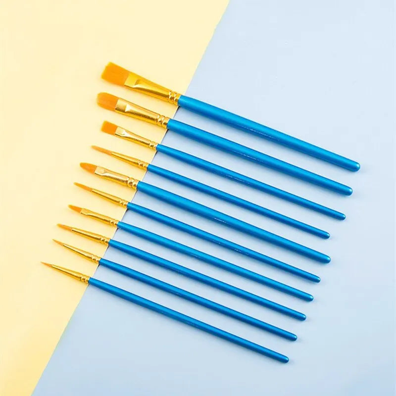 10pcs Paint Brushes Set Painting Art Brush For Acrylic Oil Watercolor Artist Professional Kits Peaceful Pleasures Health and Wellness