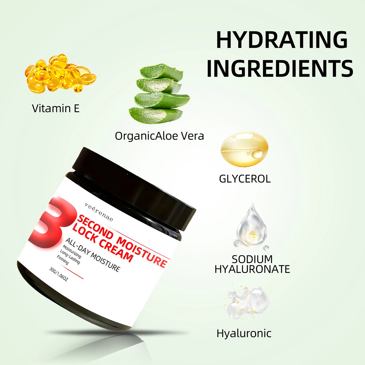 veérenae 3-Second Moisture Lock Cream | 24H Face Hydration