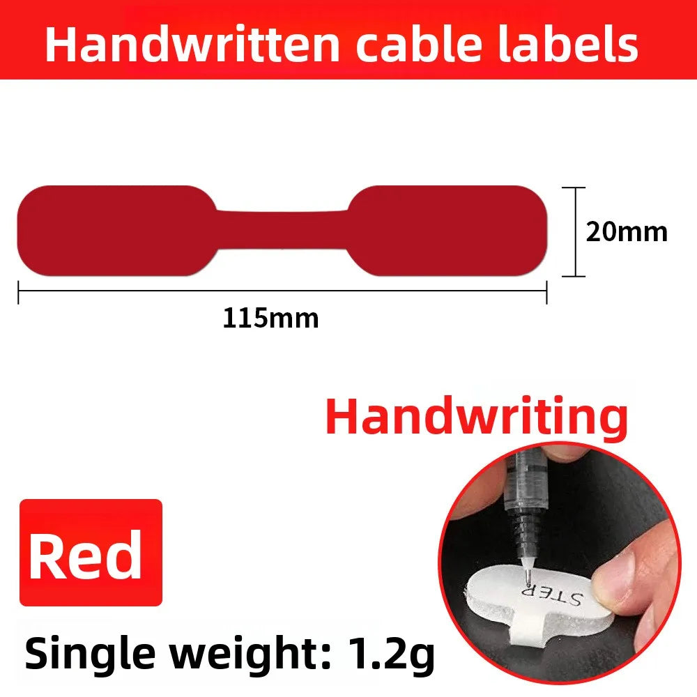 Writeable Self-Adhesive Cable Ties | Colorful Wire Organizer