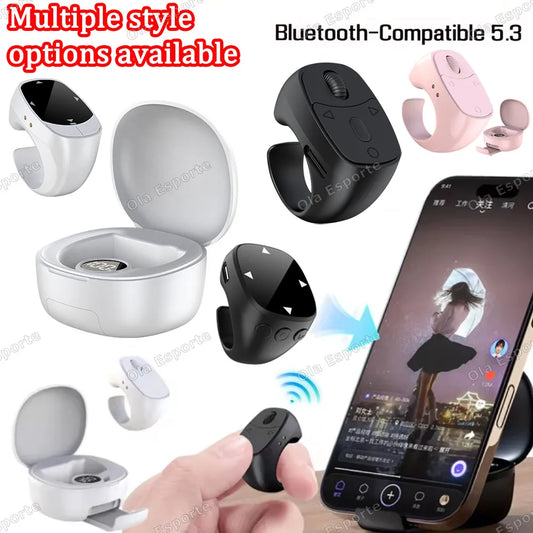 Bluetooth Fingertip Scrolling Ring – Wireless Selfie & Video Remote Wireless Remote Ring Peaceful Pleasures Health and Wellness