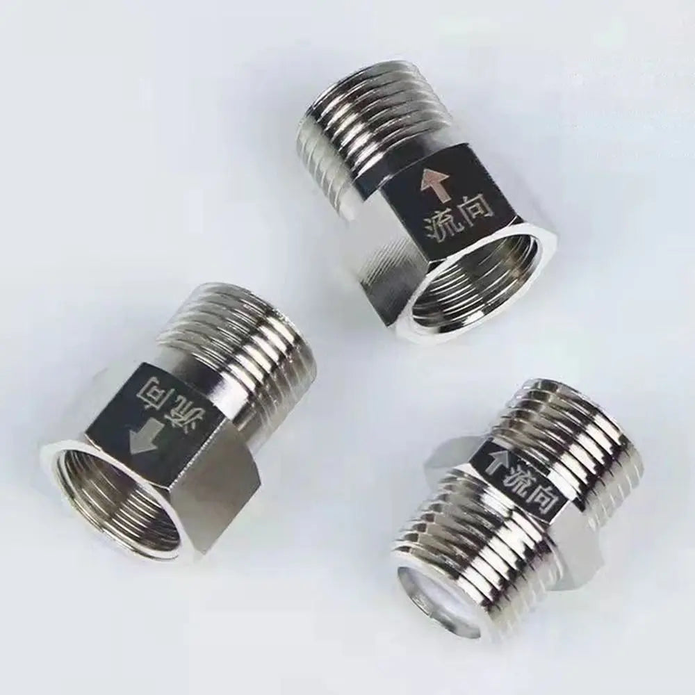 Male Female Thread One-way Valve Brass Nickel Plated Check Valve Hardware Accessory 1/2" G1/2 20mm Backflow Valve Toilet Peaceful Pleasures Health and Wellness