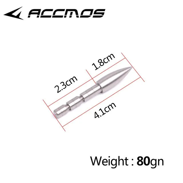 Archery ID3 2 4 5 6 8 0 Stainless Steel Insert Arrowhead Point Tips