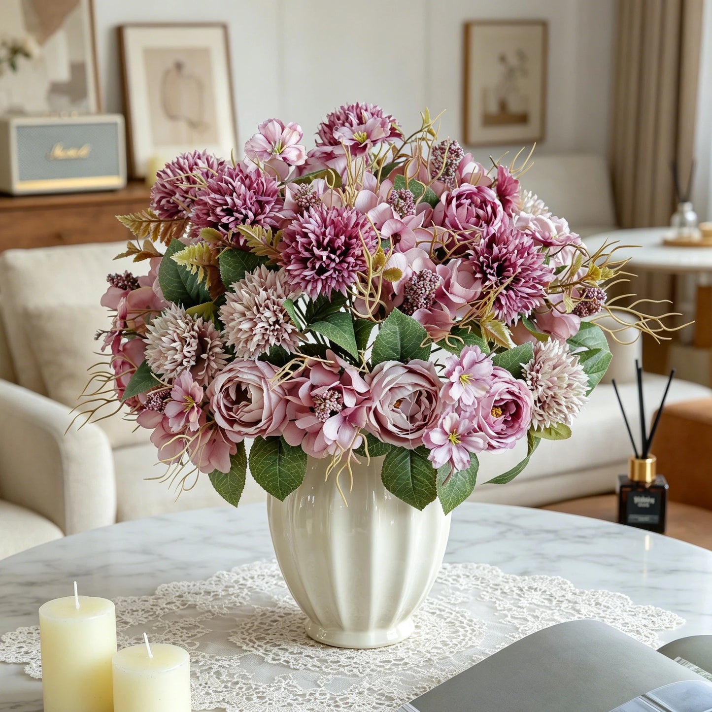 Silk Artificial Hydrangea Rose Bouquet | Wedding & Home Decor