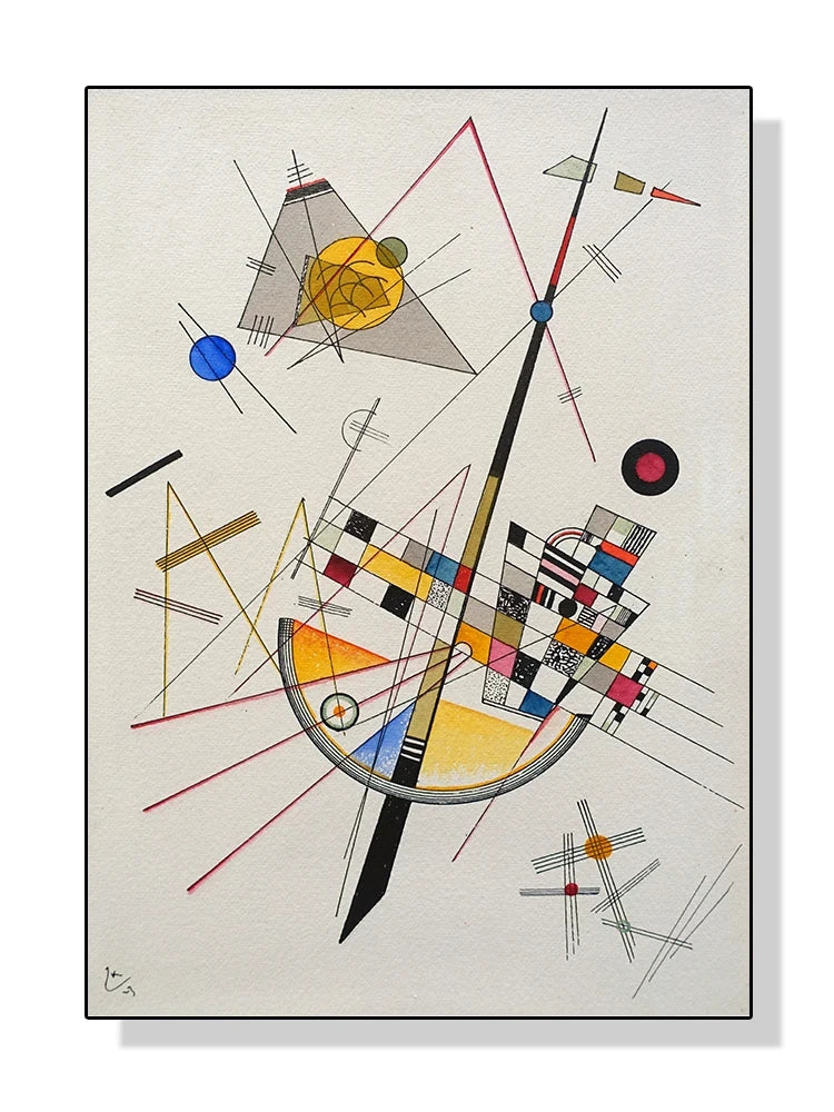 Kandinsky Geometric Abstract Canvas Wall Art | Modern Decor Canvas Art Print Peaceful Pleasures Health and Wellness 3 50x70cm Unframed