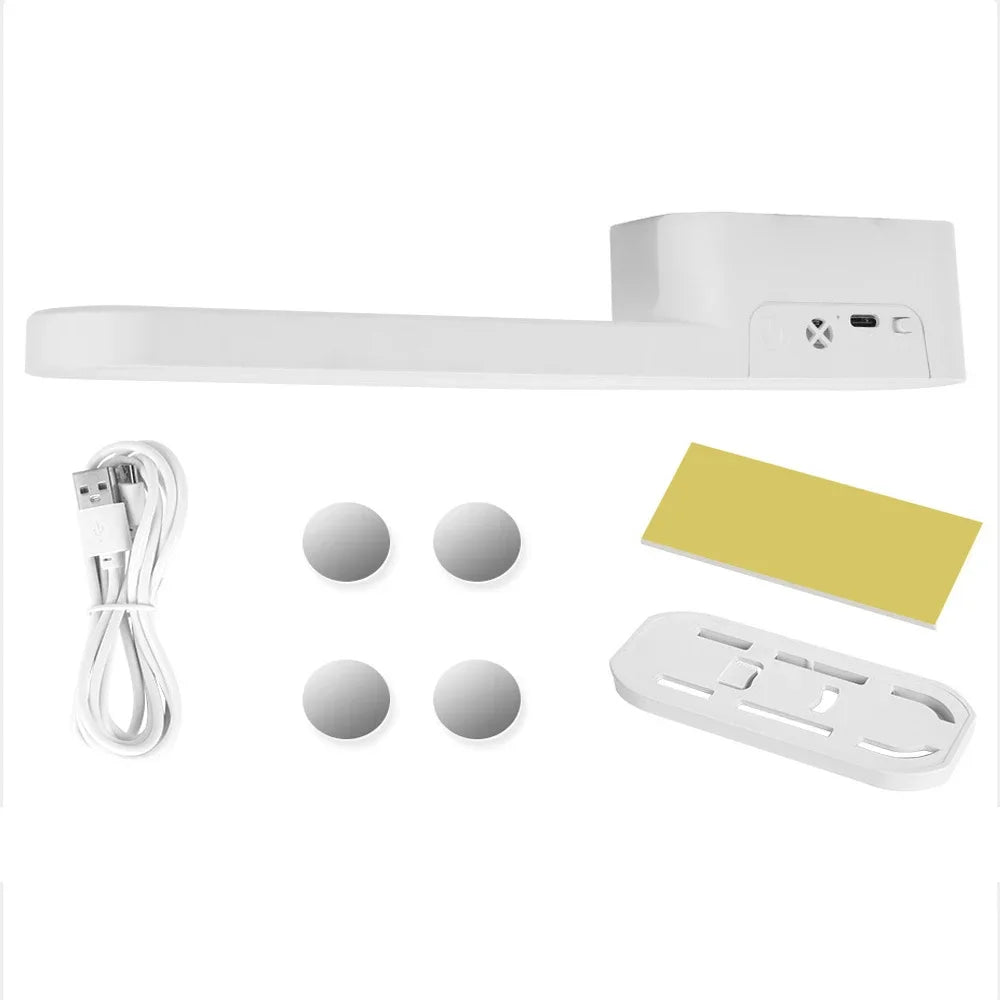 3 Color Dimmable LED Cabinet Light Night Light 360° Rotatable USB Rechargeable Remote Control Cabinet Light DIY For Bedroom Desk Peaceful Pleasures Health and Wellness White Rechargeable
