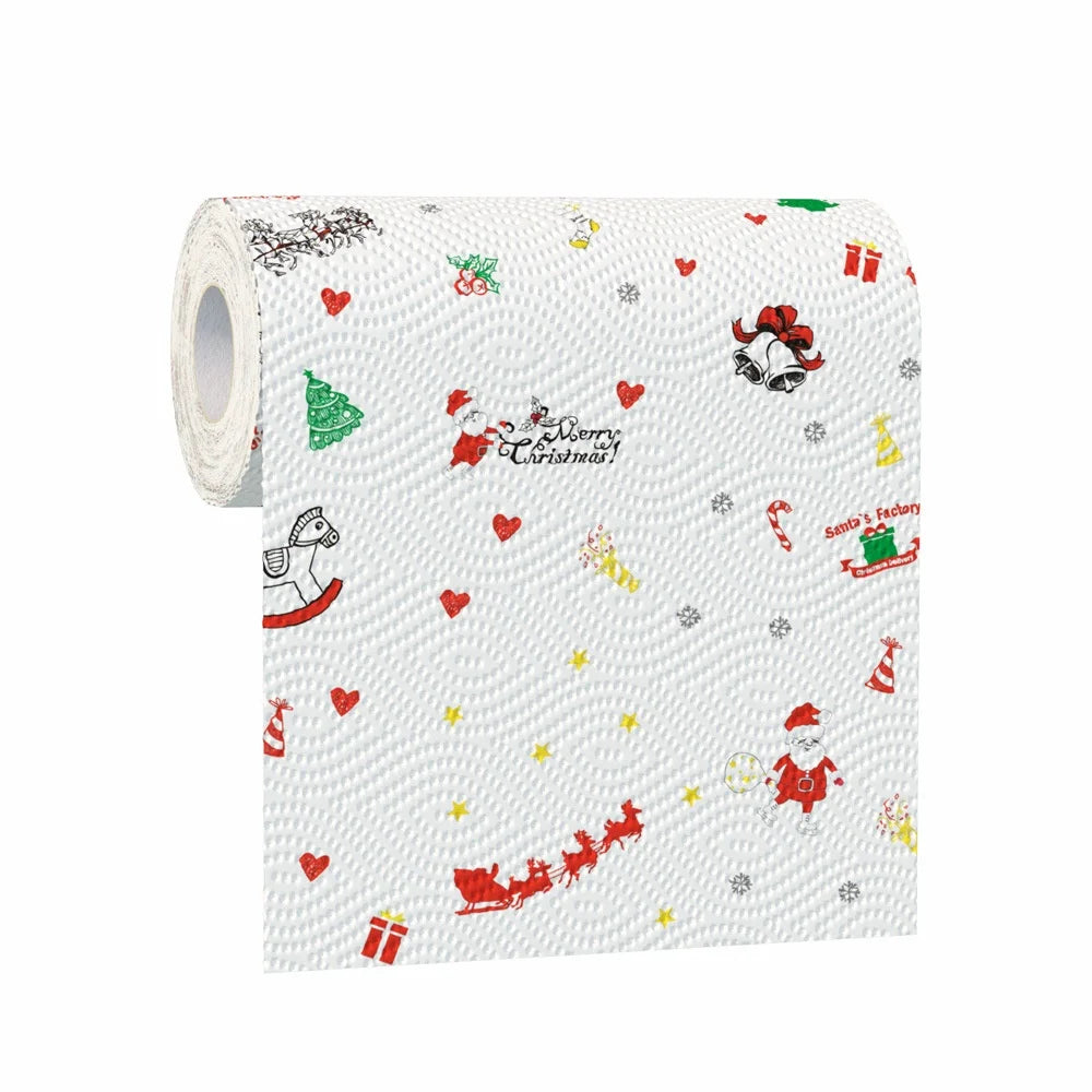 Christmas Paper Towels – Disposable Holiday Print, 48 Sheets