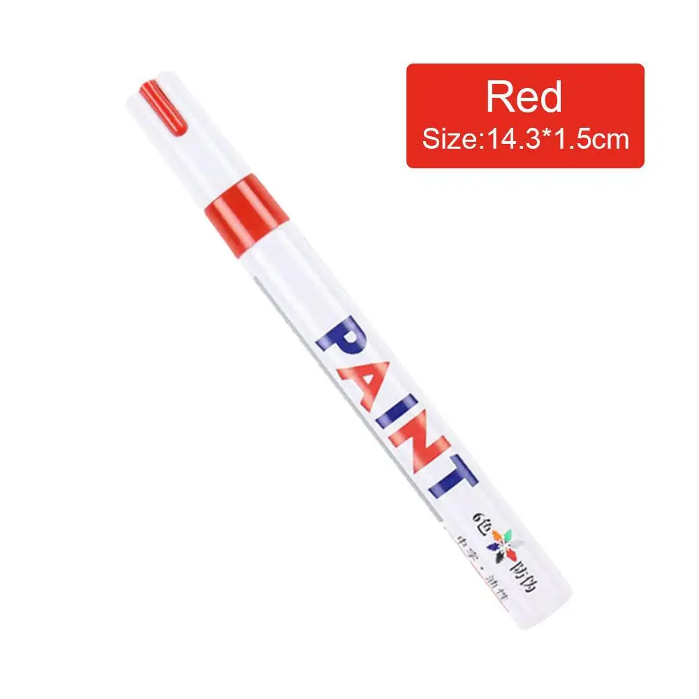 Color Waterproof Cars Wheel Tire Oily Mark Pen Auto Rubber Tyre Paint Pen Cd Metal Permanent Paint Marker Graffiti Touch Up Peaceful Pleasures Health and Wellness Red