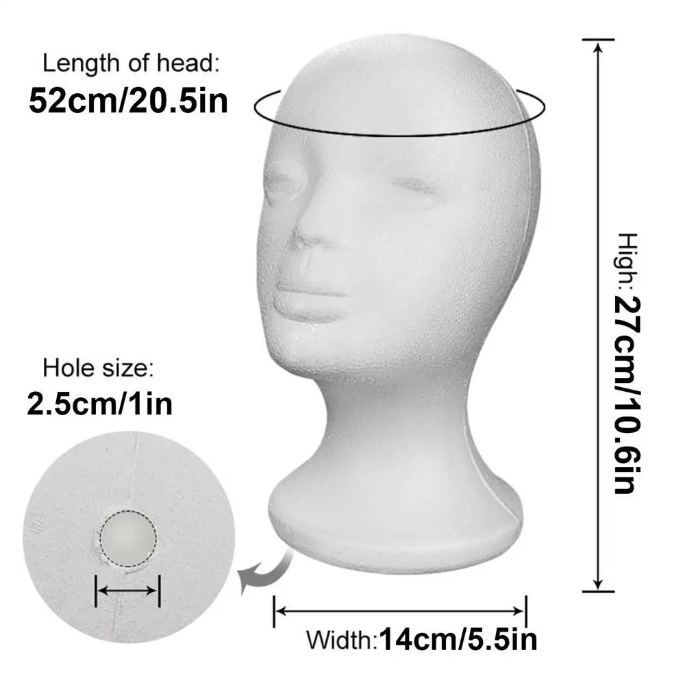Women Head Model Glasses Headset Wig Display Stand Foam Female Foam Mannequin Head Hat Display Professional Photograph Props Peaceful Pleasures Health and Wellness 01