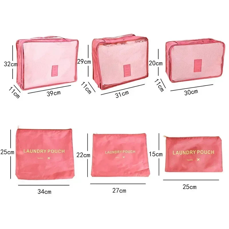 6-Piece Travel Packing Cubes Set – Foldable Luggage Organizer