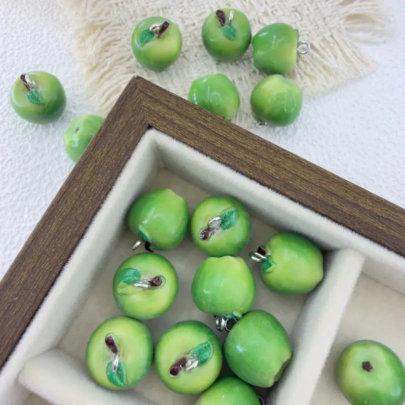 5-Pack 3D Resin Fruit Charms for DIY Jewelry Bracelets