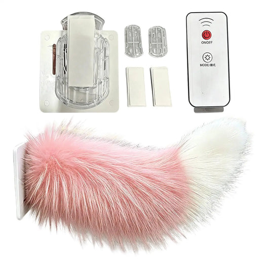 Electric Wagging Plush Tail Car Decoration | Remote Control Faux Fur Car Tail Decoration Peaceful Pleasures Health and Wellness
