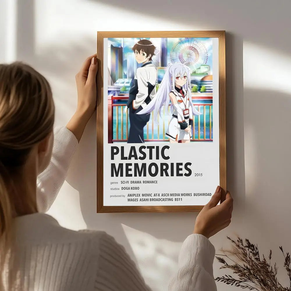 Anime P-Plastic Memories Poster HD Self Adhesive Waterproof Wall Art Ideal for Home Office Dorm Bedroom Great Gift Peaceful Pleasures Health and Wellness White2 21X30cmNoframe