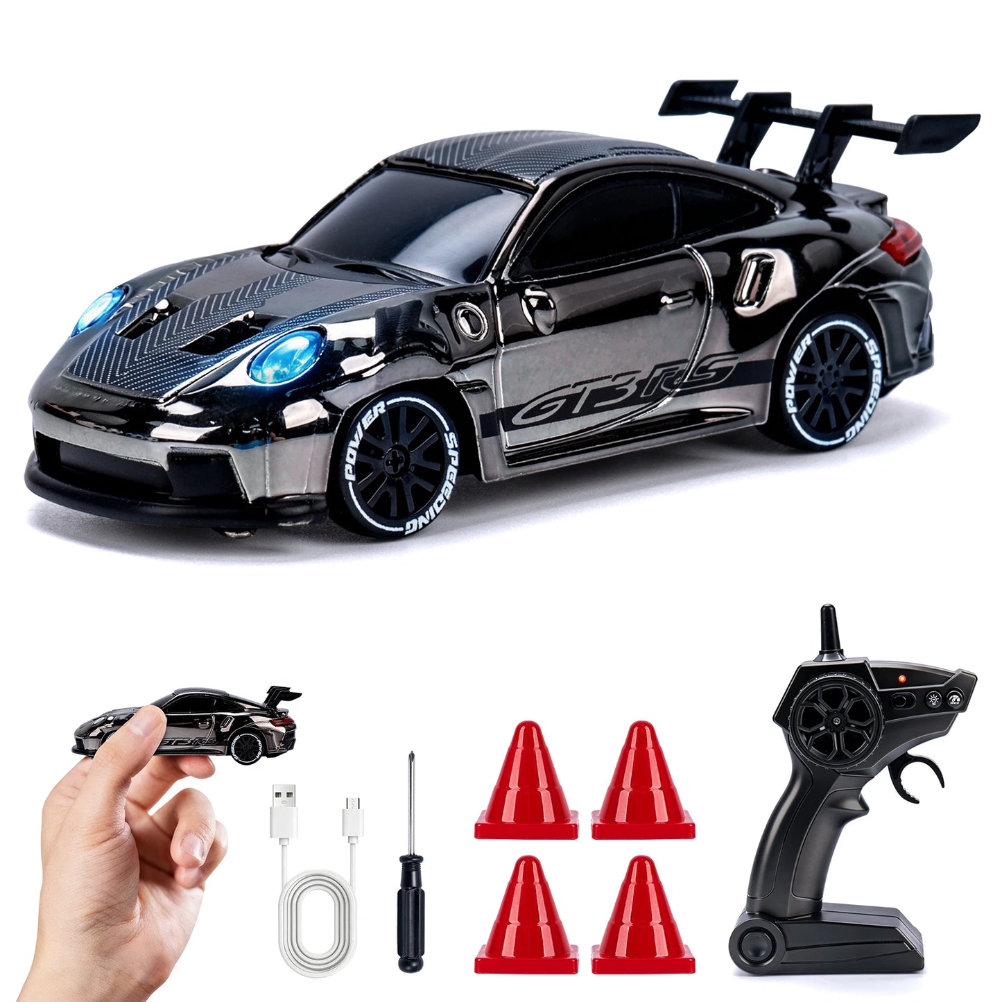 1 64 Speed Drift RC Car Mini Racing Model Light 4WD Remote Control