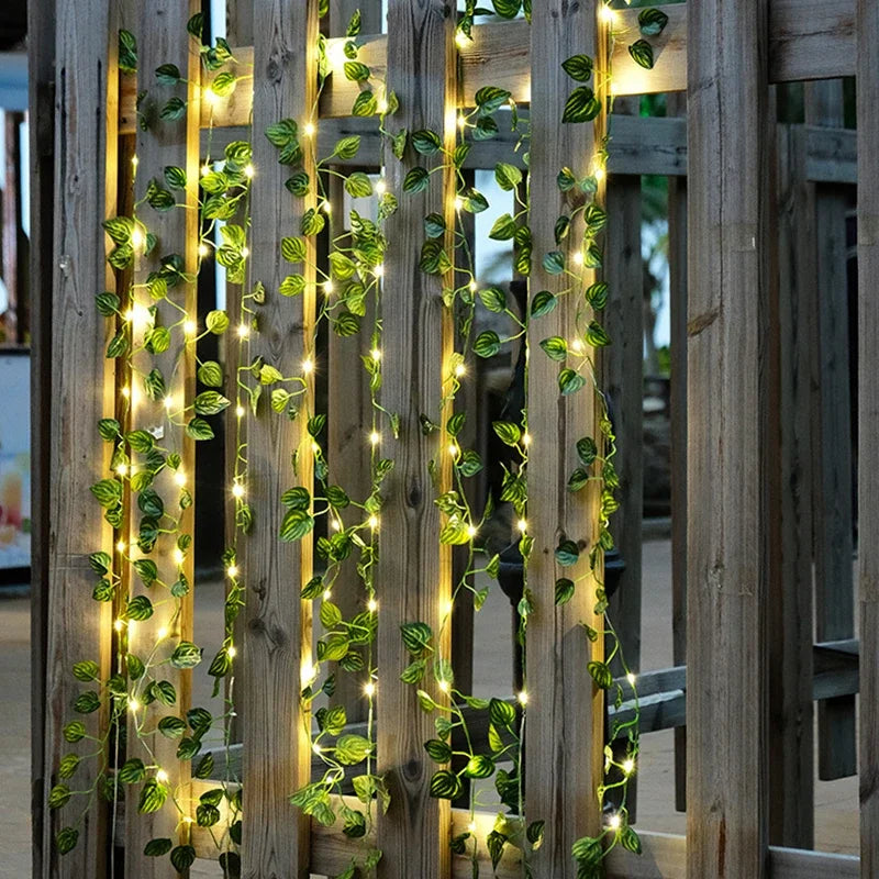 Artificial Ivy Vine Garland with LED String Lights | Home & Wedding