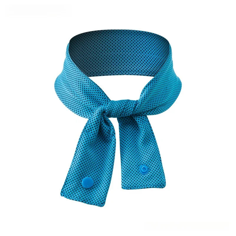 Cooling Ice Scarf Ice Scarf with A Natural Cool Feeling Sweat-wiping Towel Outdoor Ice Belt Sports Headscarf Cooling Cold Towel Peaceful Pleasures Health and Wellness blue