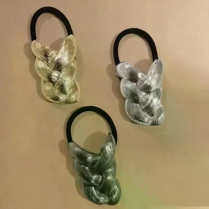 Metal Braid Elastic Hair Tie – Fashion Ponytail Rope