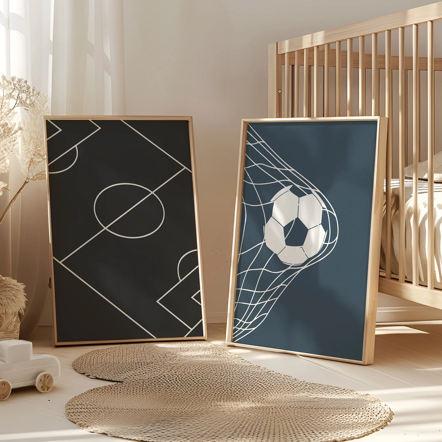 3-Piece Personalized Football Canvas Wall Art | Kids Room Decor