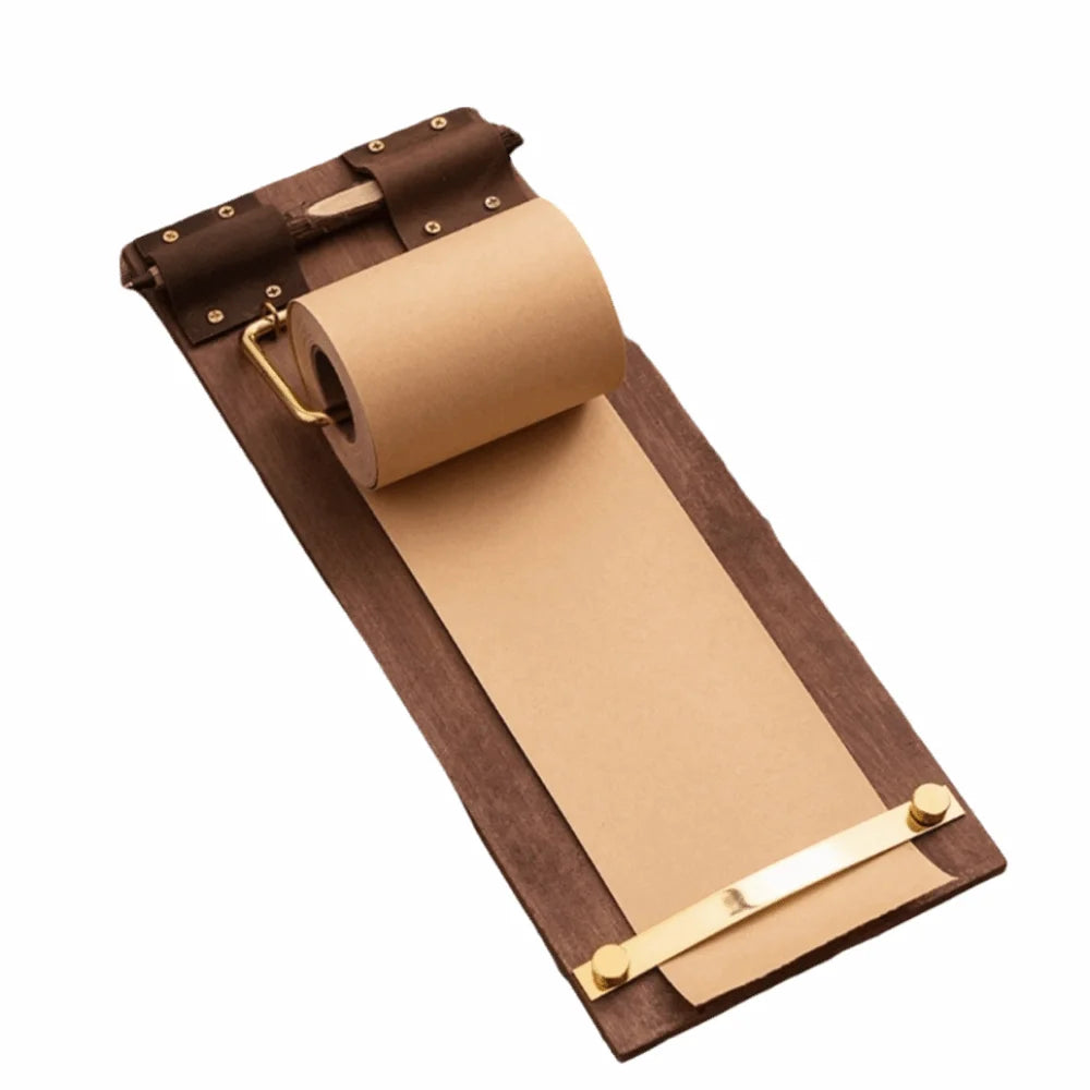 Retro Wooden Memo Clipboard | Roll-Up Sticky Note Pad