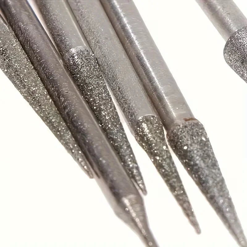 6 Uds 1- Cabezal De Molienda Diamante Puntas Aguja Rebabas