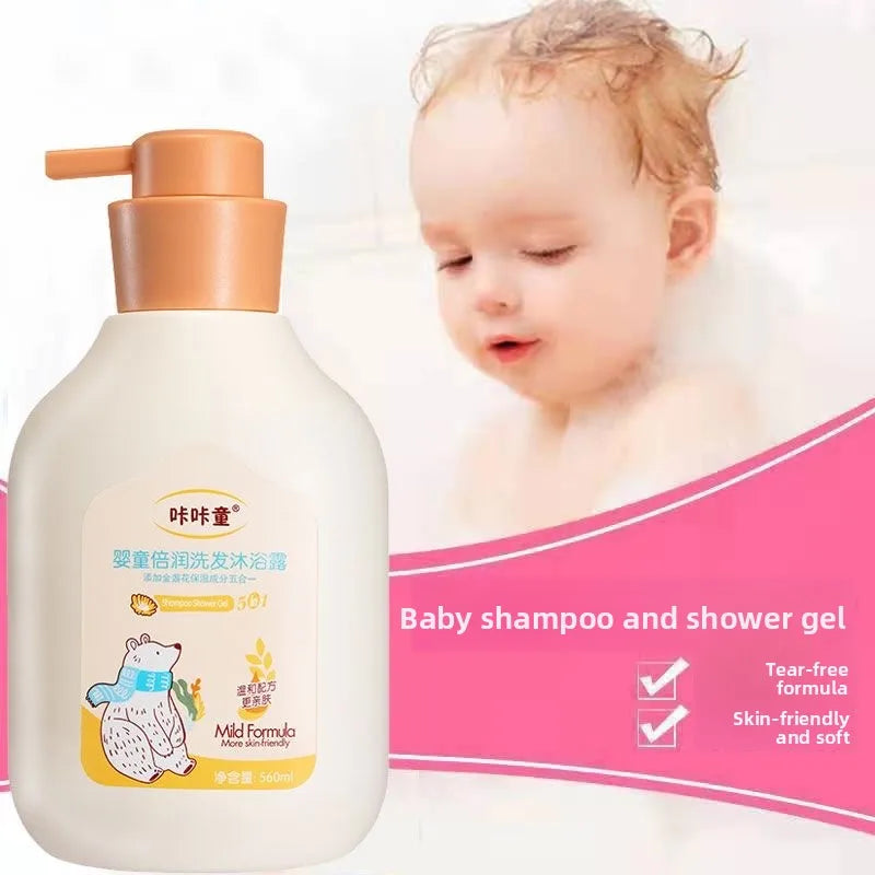 Calendula Moisturizing 2-in-1 Children's Shampoo and Bath Milk 560ml Nourishing and Moisturizing Newborn High Hydration Care Peaceful Pleasures Health and Wellness