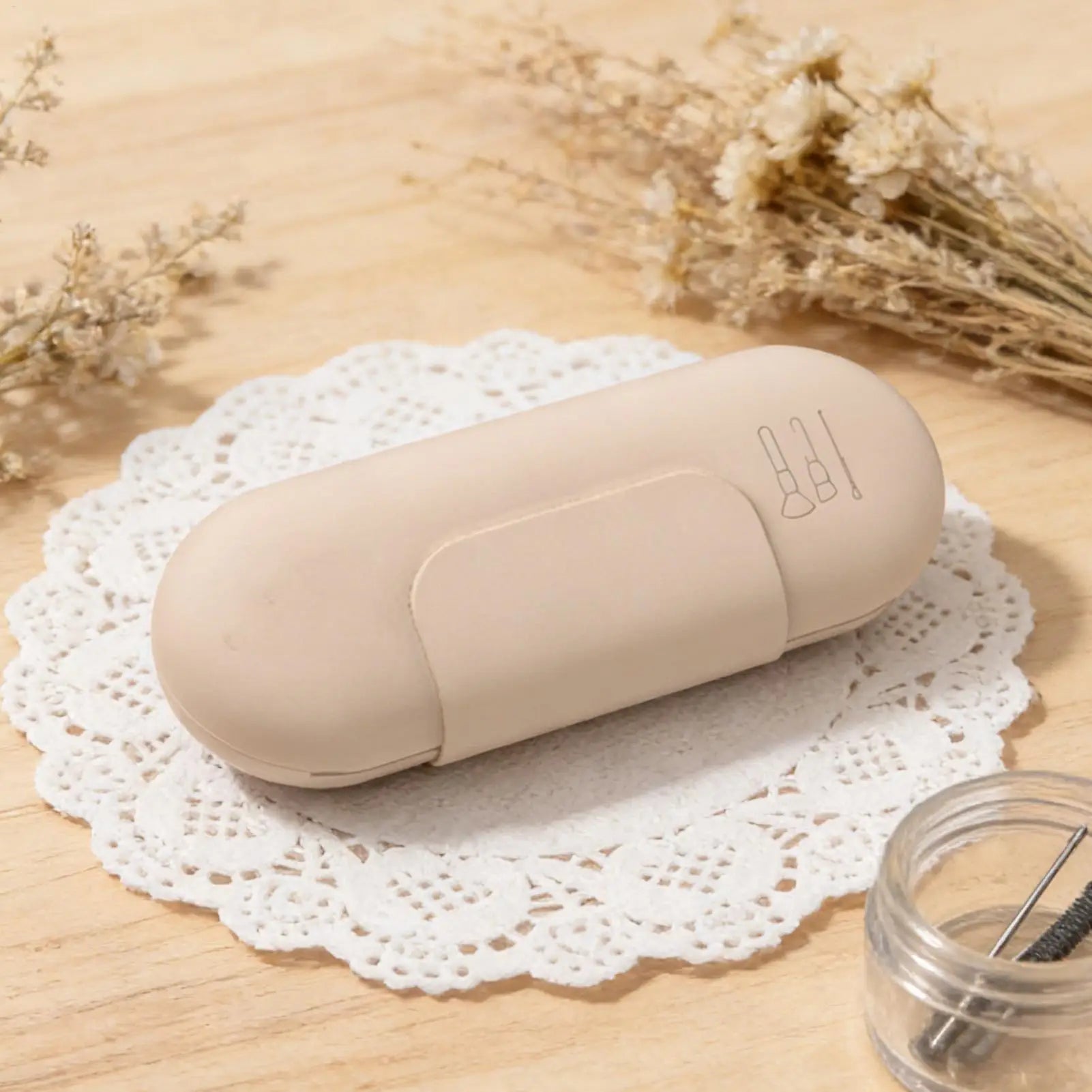 2 Pieces Portable Silicone Makeup Brush Pouch Waterproof Organizer Travel Sized Makeup Bag for Girls Women Outdoor Home Luggage Peaceful Pleasures Health and Wellness