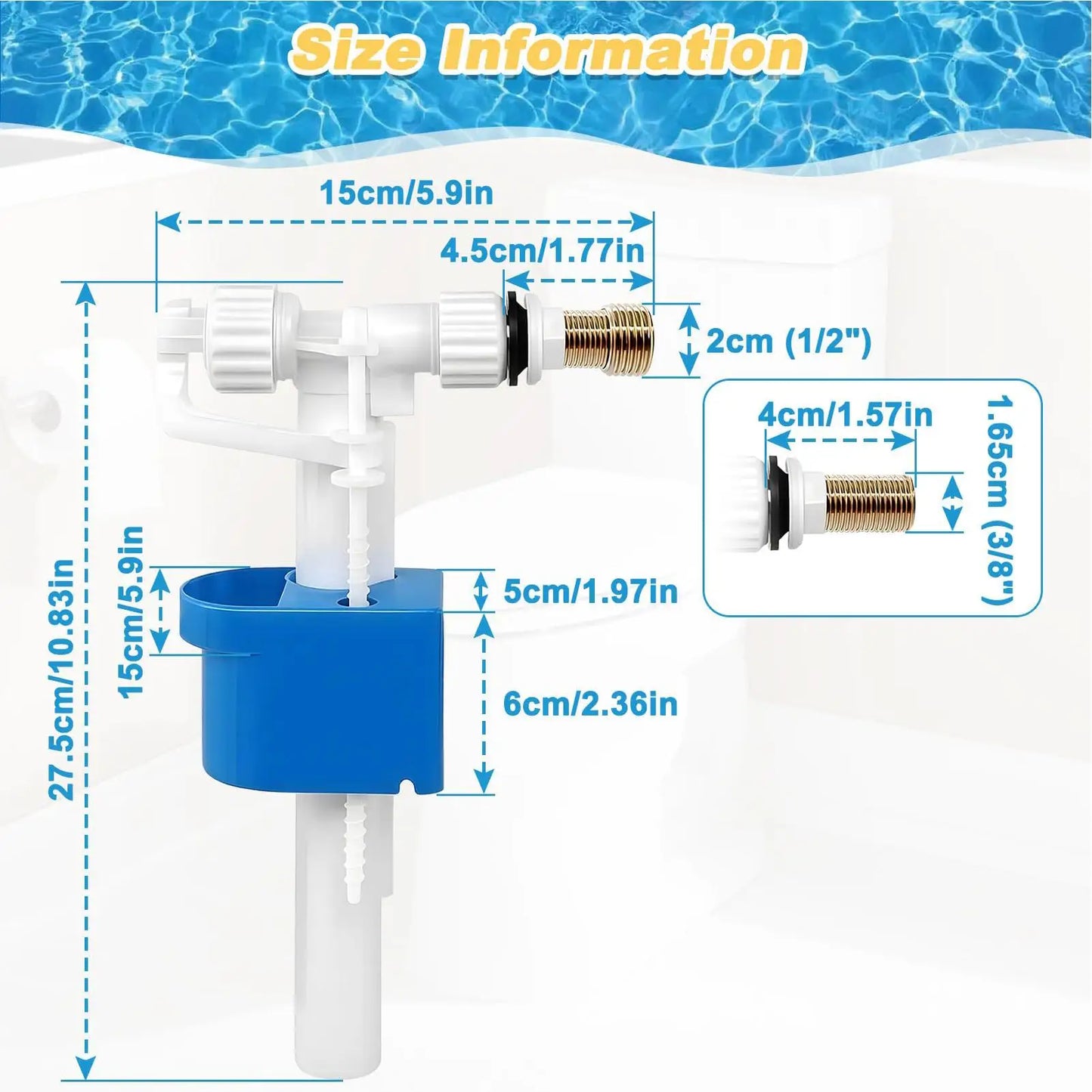 Side Entry Toilet Fill Valve – Leak-Proof Float Valve Repair Kit
