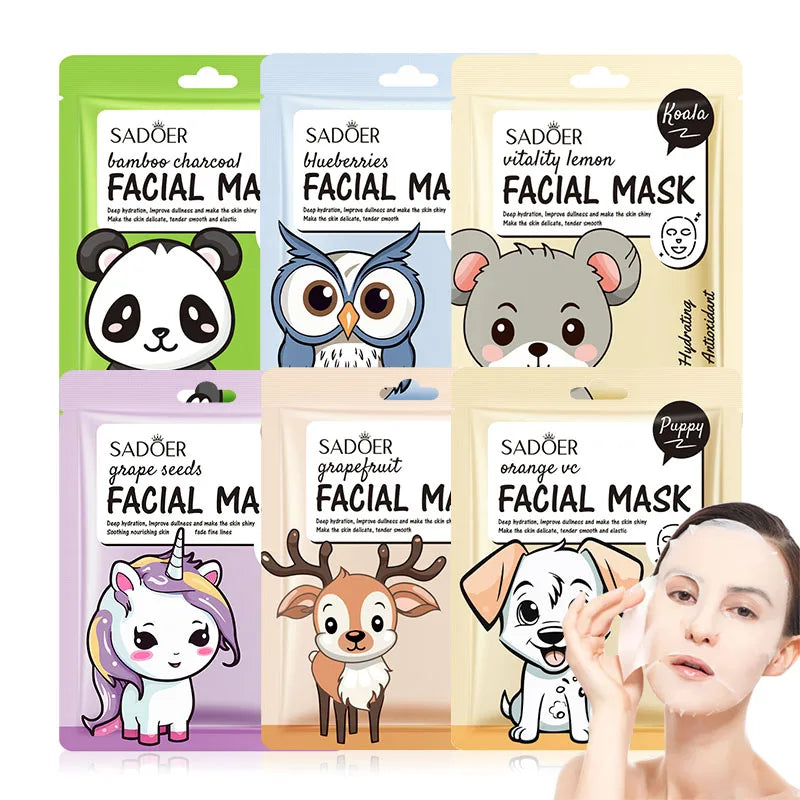 SADOER Fruit Facial Mask 5pc – Hydrating & Anti-Wrinkle