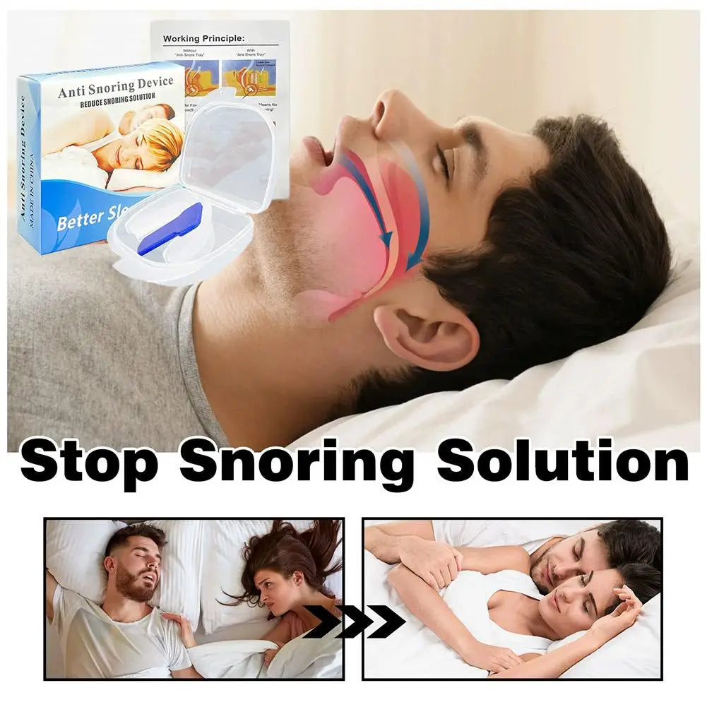 Reusable Anti-Snoring Silicone Mouthpiece | Quiet Sleep Aid Anti-Snoring Mouthpiece Peaceful Pleasures Health and Wellness