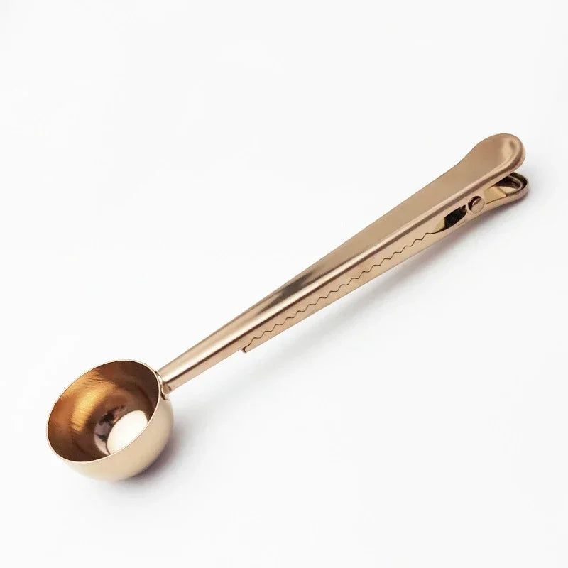 Stainless Steel Long Handle Coffee Spoon & Bag Seal Clip