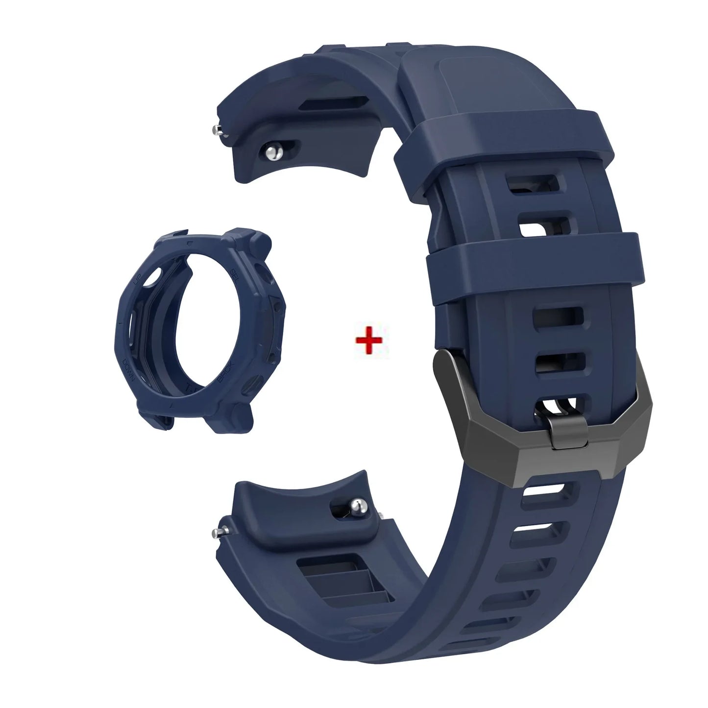 Silicone Case + Smart bracelet Wrist Band for Amazfit T-Rex3 Pro Strap Cover Protectors Case for Amazfit T-Rex 3Pro Bezel Frame Peaceful Pleasures Health and Wellness Dark Blue
