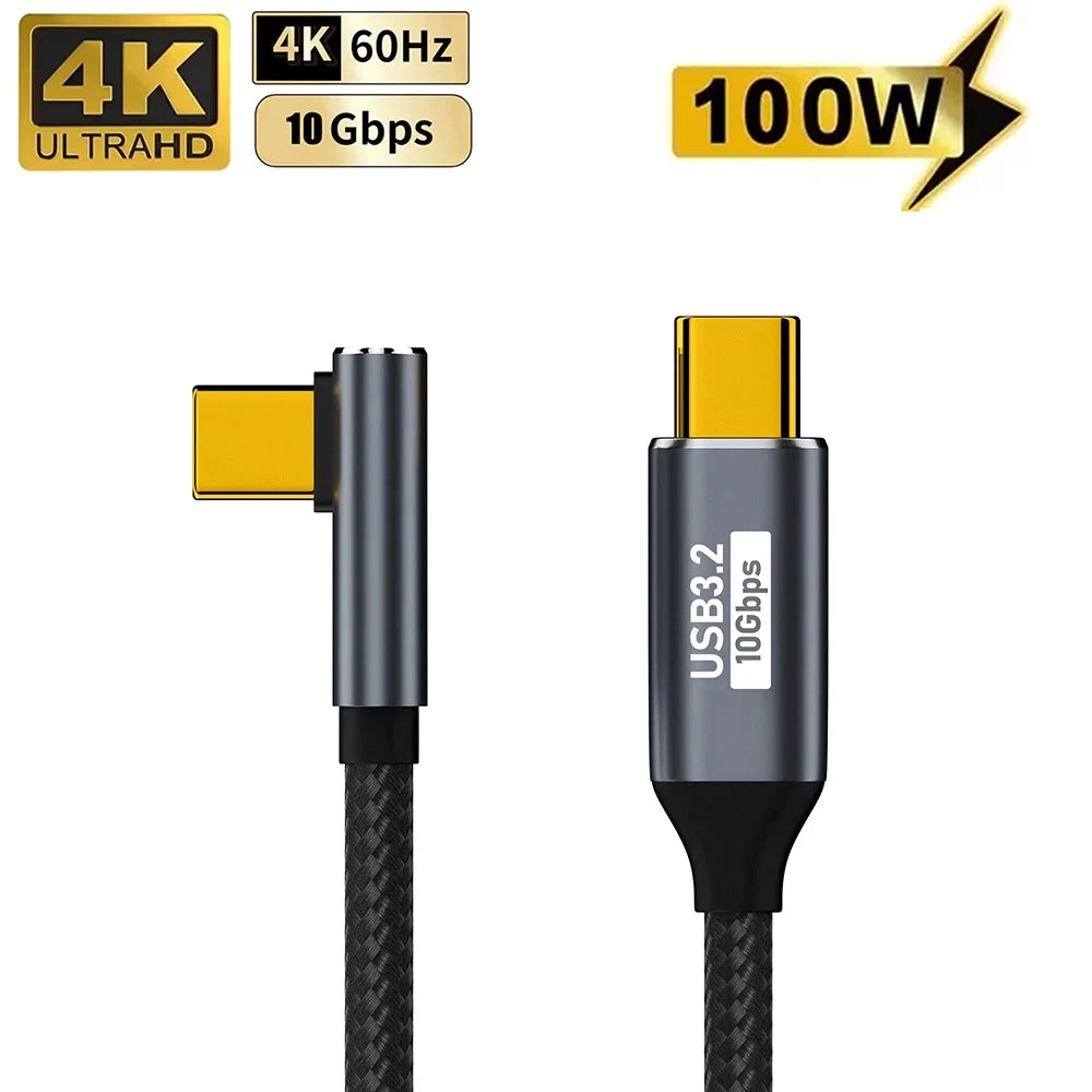 USB-C to USB-C PD 100W Cable | 10Gbps 5A 4K 60Hz Fast Charge