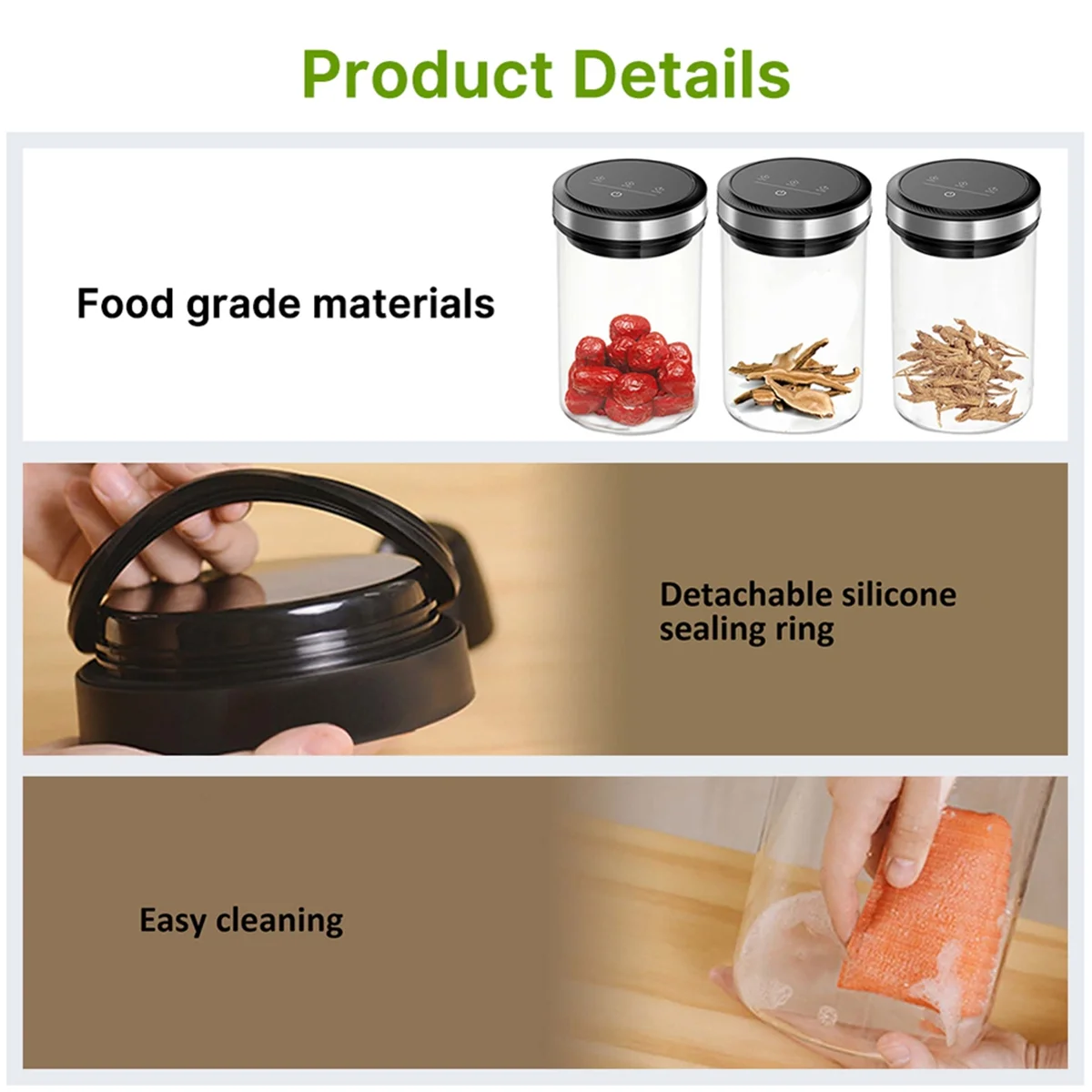 Vacuum Coffee Canister 1.6L Airtight | Auto 33kPa Seal & Touch Screen Peaceful Pleasures Health and Wellness