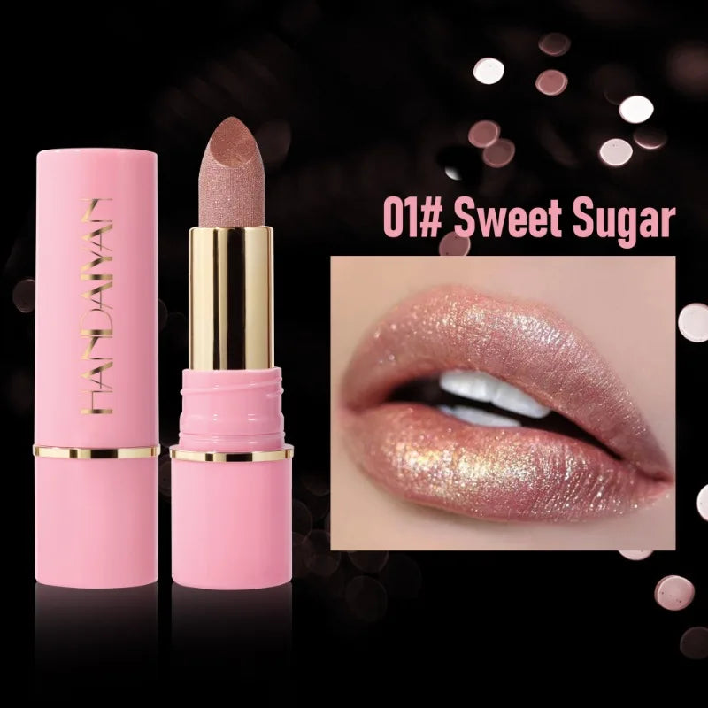 Handaiyan Glitter Lipstick | Metallic Diamond Pearlescent Lip Gloss