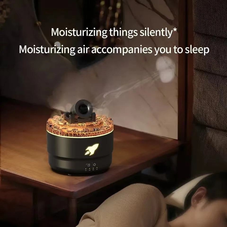 Volcanic Crack Cannon Humidifier Essential Oil Diffuser Aromatherapy 7Colour Gradient Night Light Ultrasound Arome Diffuser Peaceful Pleasures Health and Wellness
