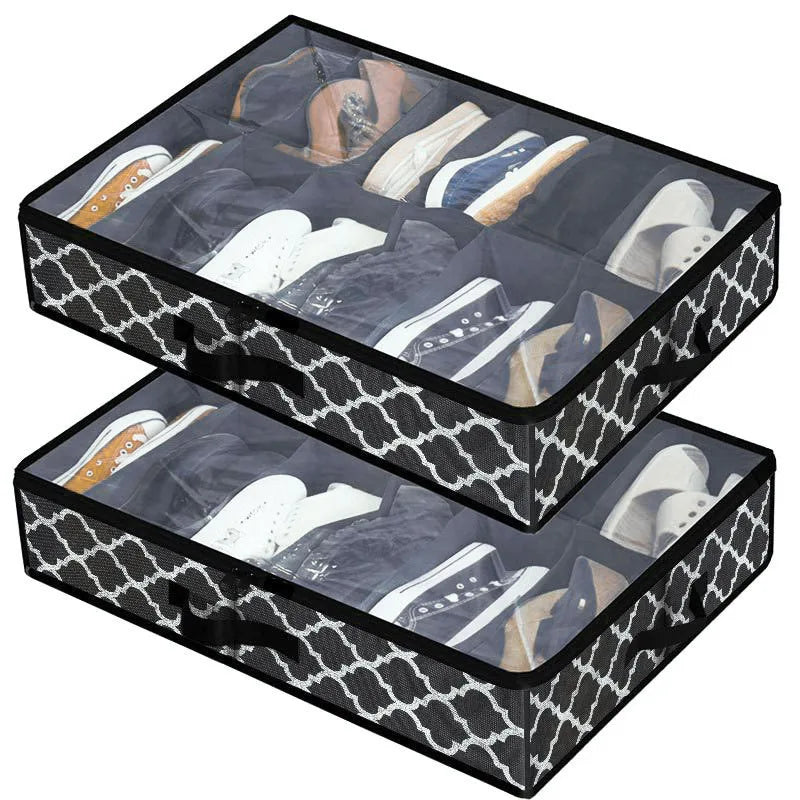 Shoe organizer, foldable, compartmentalized storage, dustproof and moisture-proof, better placement of anti-seasonal shoes Peaceful Pleasures Health and Wellness