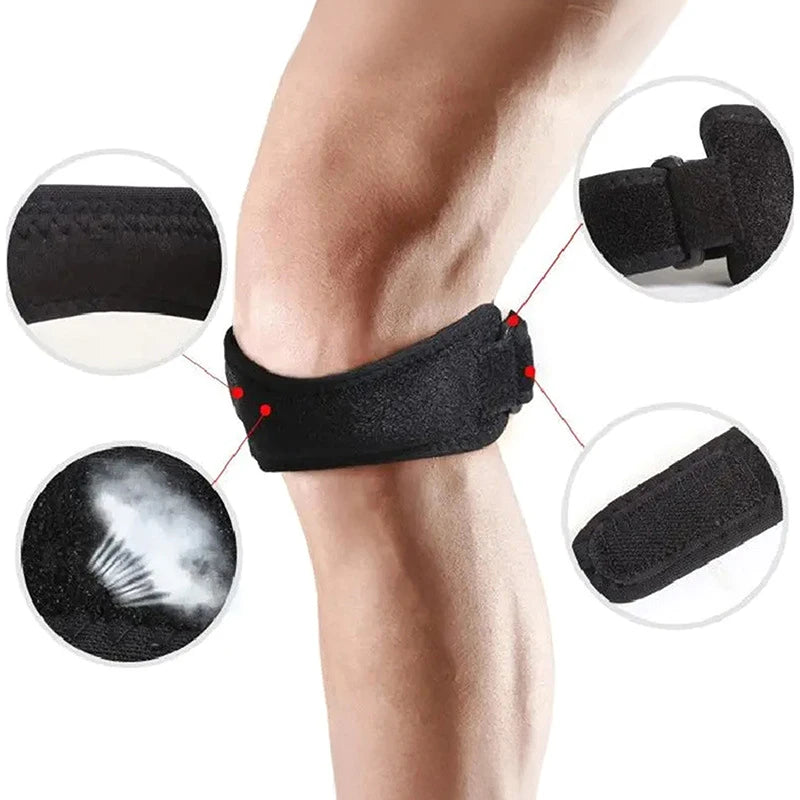 Adjustable Eva Soft Pad Knee Strap Patella Tendon Protector Running Cycling Gym Sports Knee Support Compression Wrap Unisex Pain Peaceful Pleasures Health and Wellness