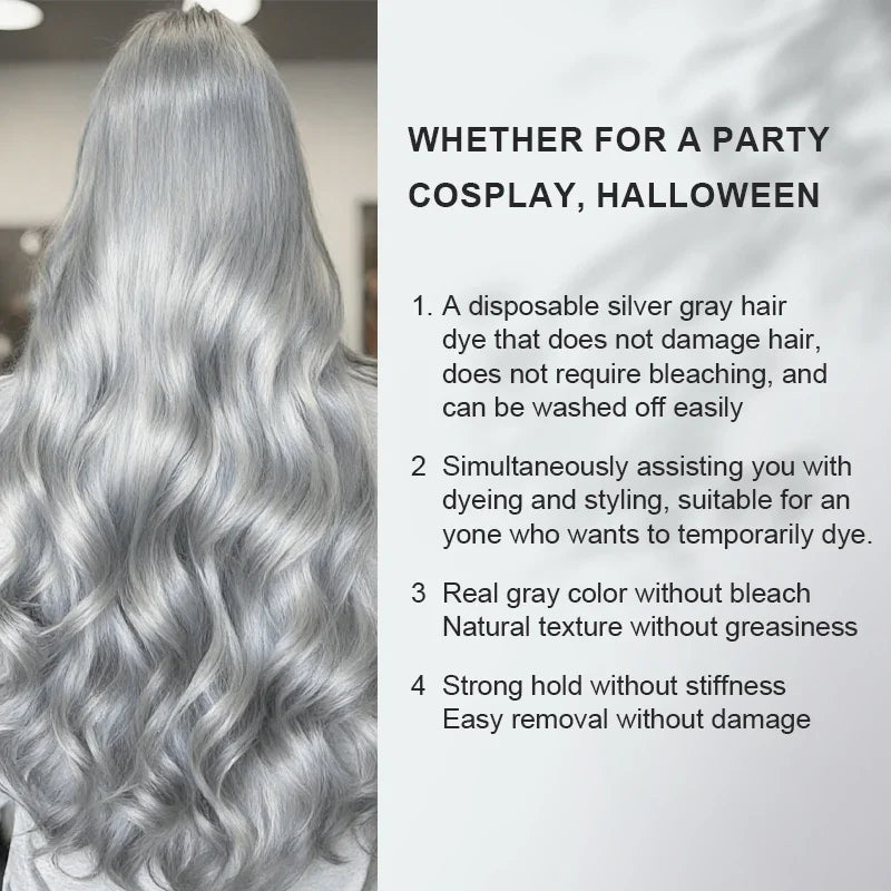 Temporary Hair Color Wax – 9 Shades | Silver Gray, Wine Red & More