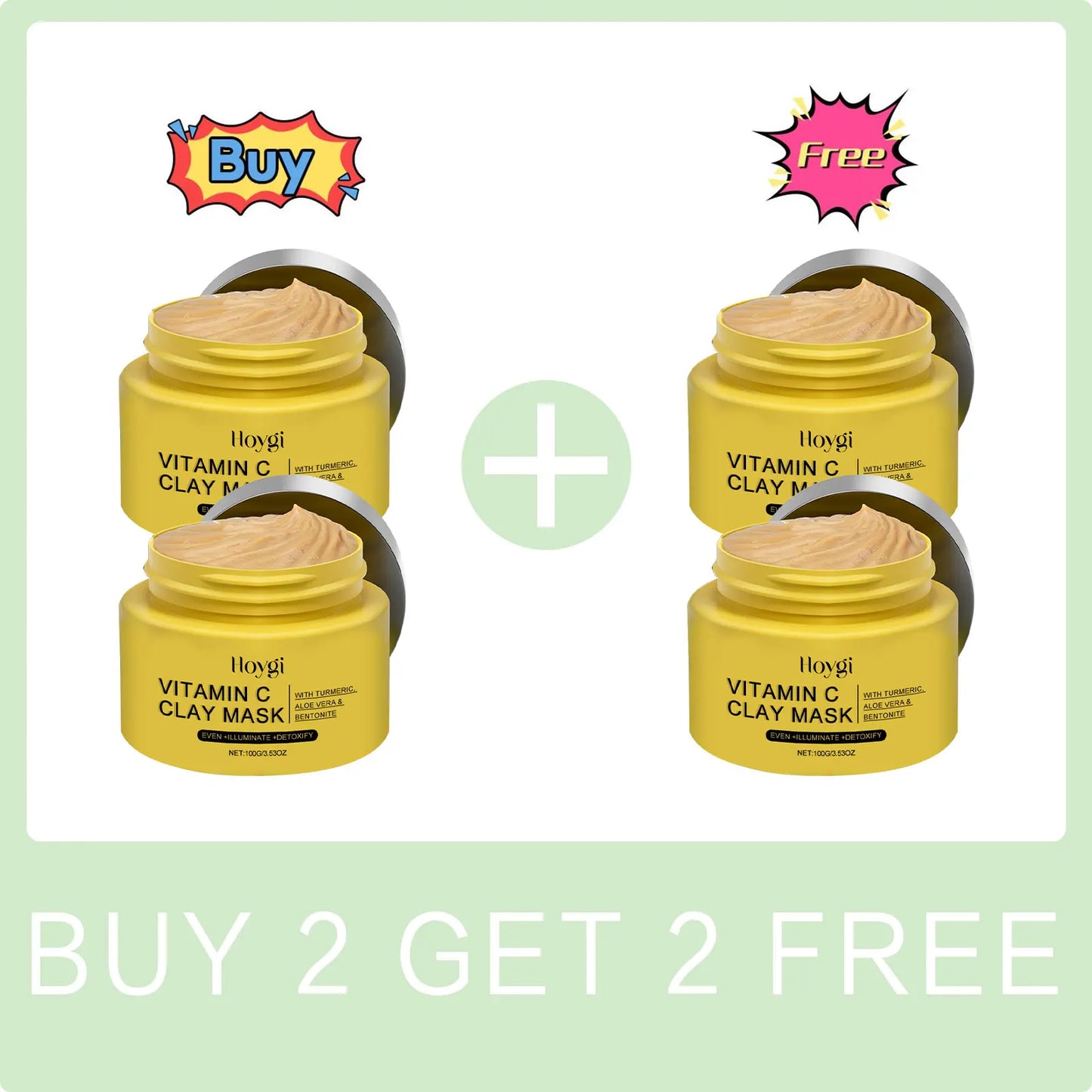 Turmeric Clay Mask Acne Removal Fade Dark Spot Melanin Shrink Pores Deep Cleansing Oil Control Moisturizing Vitamin C Mud Mask Peaceful Pleasures Health and Wellness Buy 2 Get 2 Free