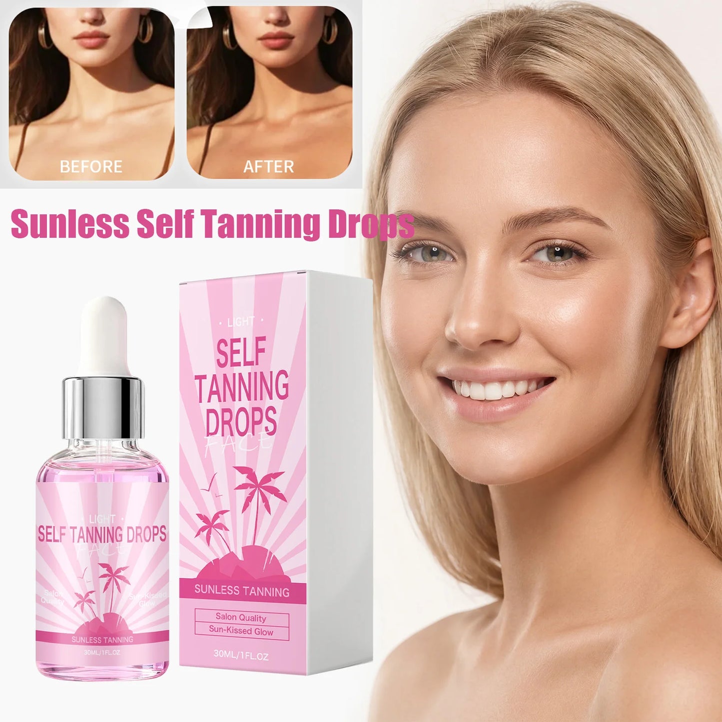 Self Tanning Drops – Sunless Bronzing Serum for Face & Body