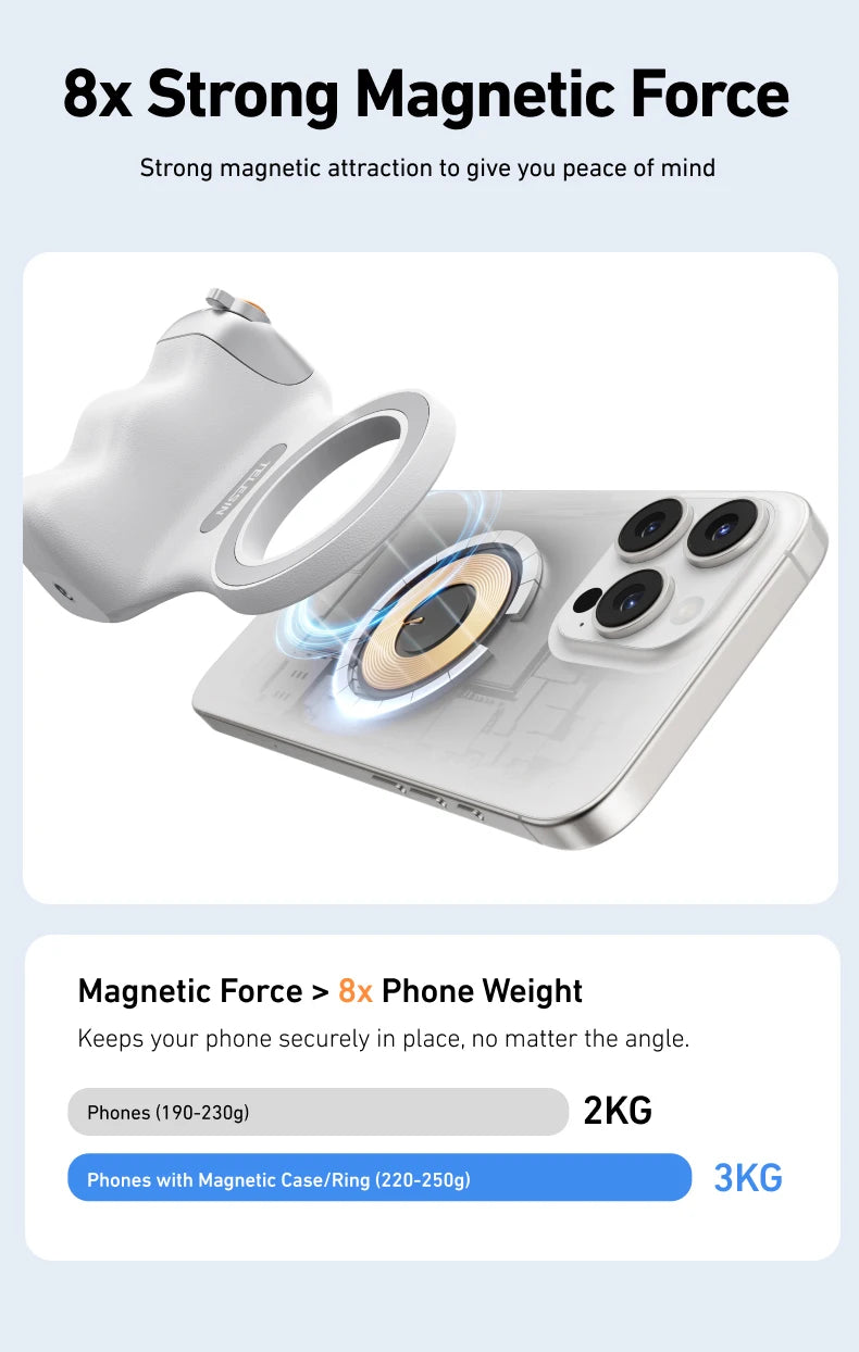 TELESIN Magnetic Phone Camera Shoot Hand Grip Phone Holder Shooting Aid Remote Control Handle for Iphone HUAWEI SAMSUNG Phone Peaceful Pleasures Health and Wellness